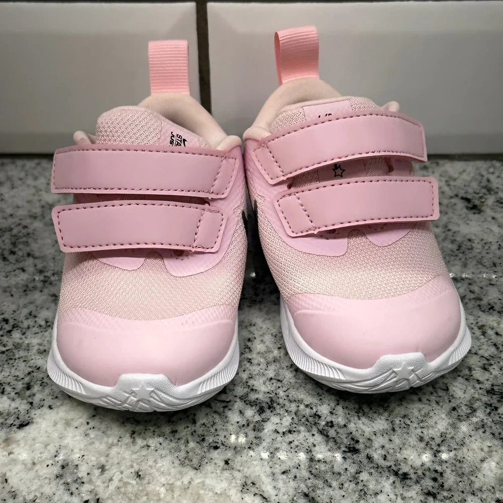 Nike Toddler 4C Star Runner 3 Sneaker Pink Foam Hook Loop Sporty Athletic walker